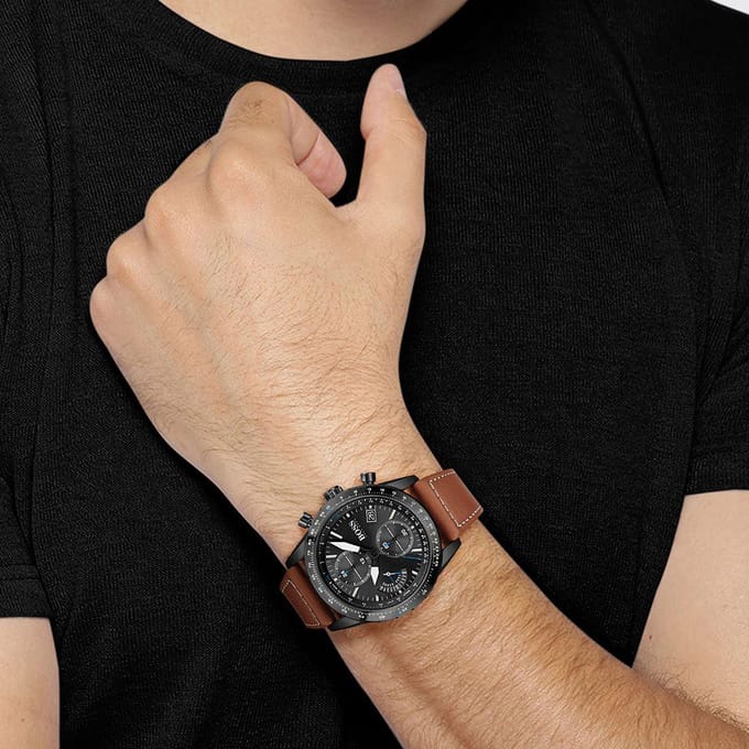 Hugo Boss 1513851 Pilot Edition Chronograaf Herenhorloge 44 black