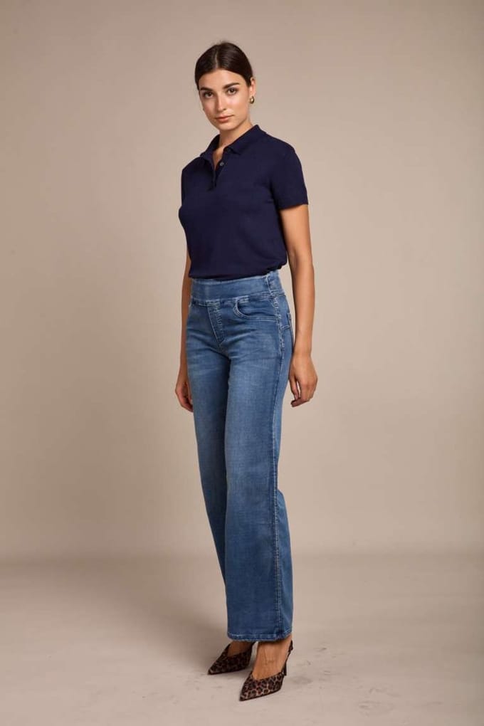 Broek Toxik3 hoge taille jog denim straight extra comfy