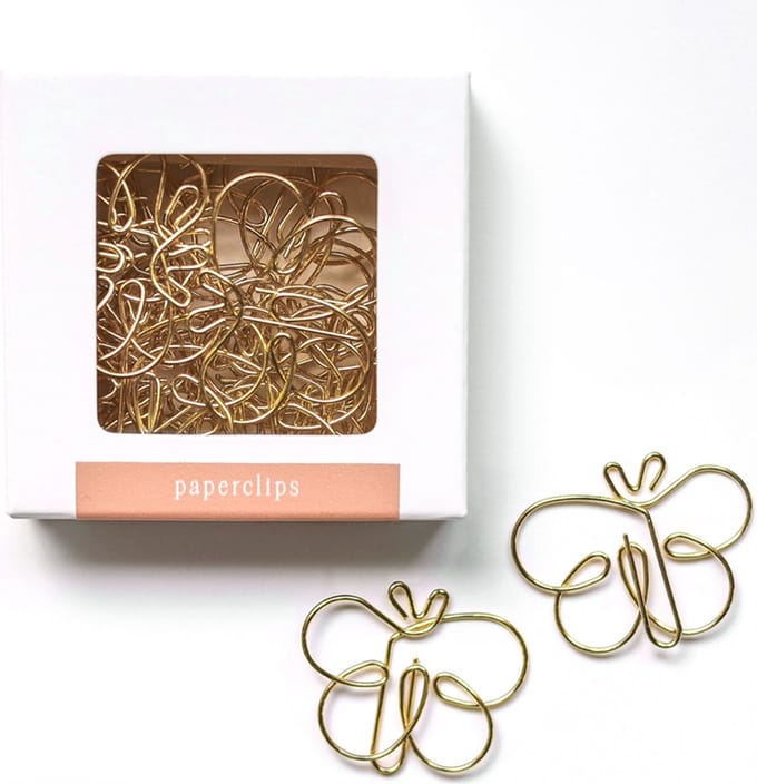 Maan Amsterdam - Paperclips vlinder - 20 stuks - goud
