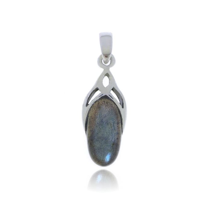 SilverGems Zilveren hanger met ovale Labradoriet edelsteen