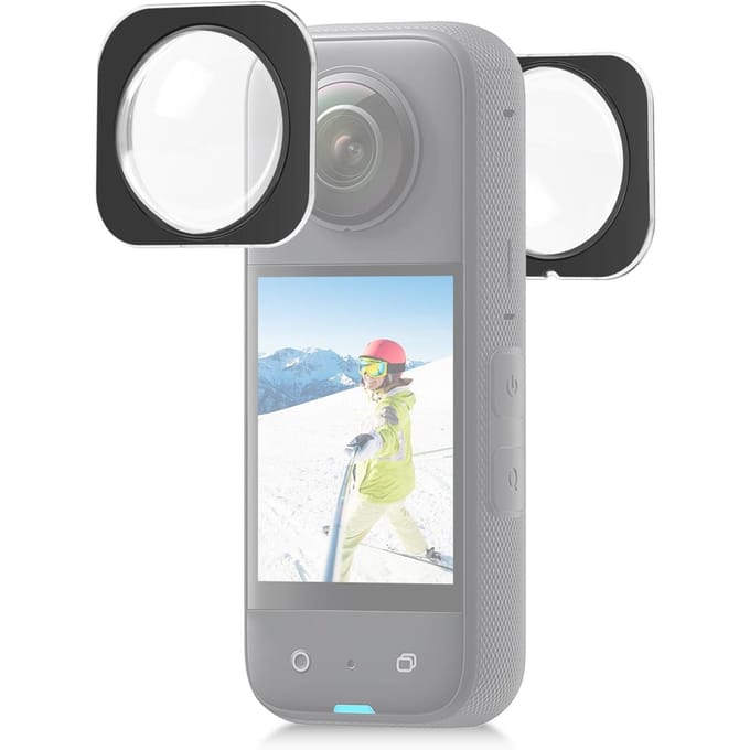 2 stuks panoramische cameralensbeschermers lensbeschermhoes lensbeschermer compatibel met Insta360 X3 transparant