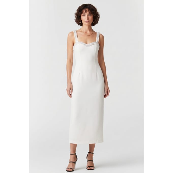 Odd Muse Pearl Midi Dress White Größe: S | Midikleider Outlet | Damen | Weiß