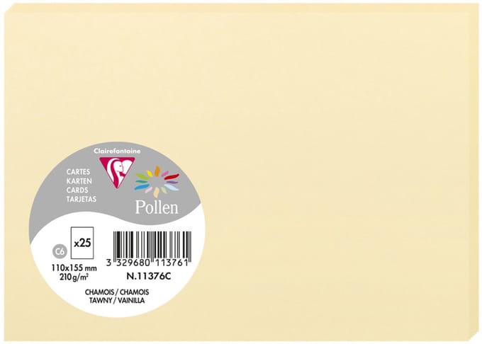 Clairefontaine Pollen - Kaart - 110x155mm - C6 - Chamois - 25 stuks