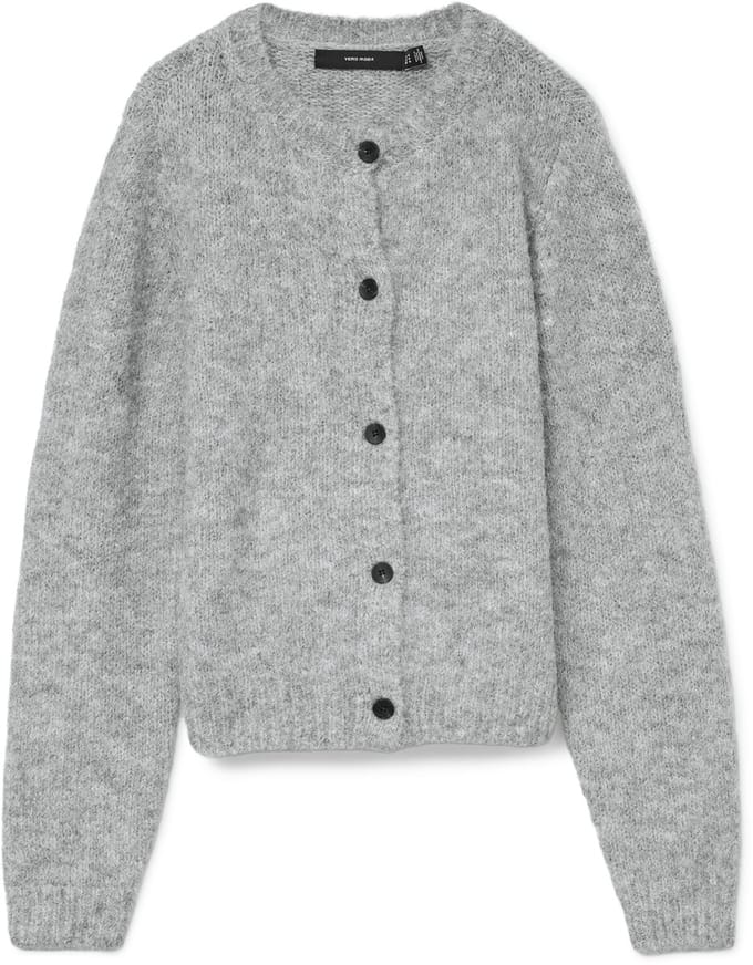 Vero Moda Vest Vmnovah Ls O-neck Button Cardi Ga N 10320496 Medium Gray Melange Dames Maat - XXL