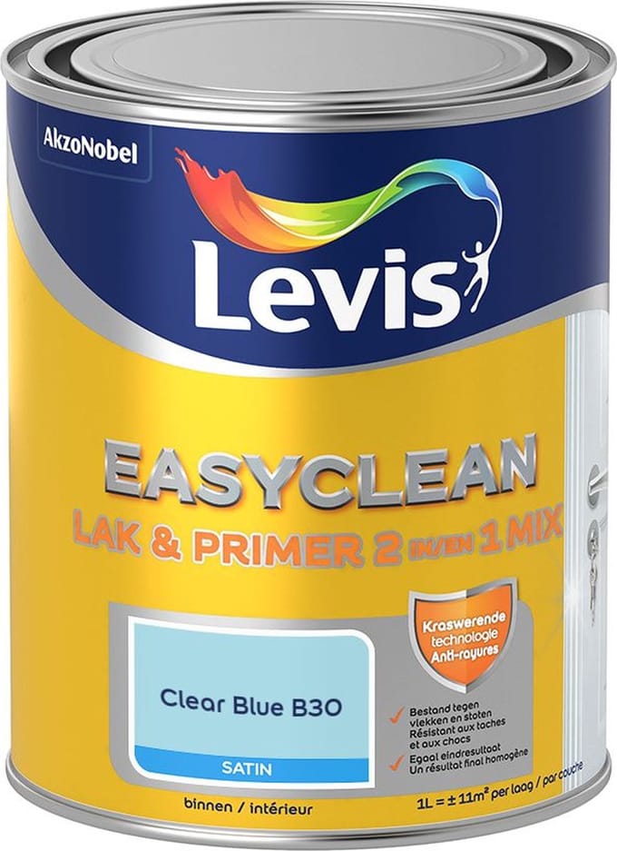 Levis - Easyclean Lak & Primer 2-In-1 Mix - Clear Blue B30 - Mengverf - 1 L