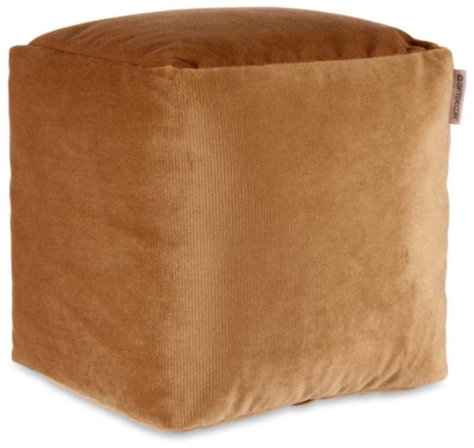Arte Regal Poef - fluweel - bruin - 30 x 30 cm - vierkant - woondecoratie