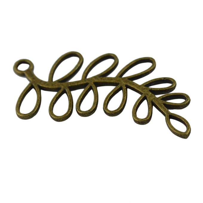 20 Pièces Breloques Pendentifs Connecteur Feuille Branche Creuse Rétro DIY Fabrication de Bijoux 55mm bronze
