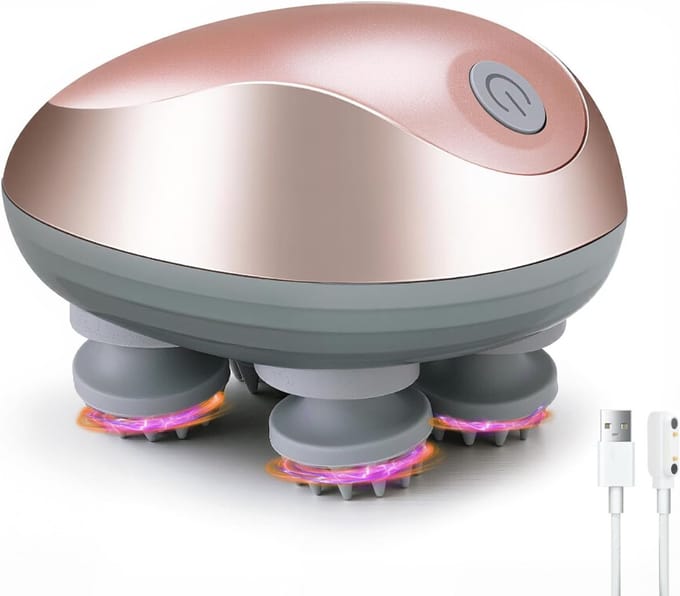 RWB® Hoofdmassage - Hoofdmassage Apparaat - Hoofdmassage Elektrisch - Goud - 12cm x 12cm x 10cm