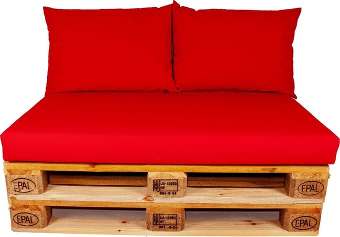Palletkussens set plof Rood 120x80x10 cm