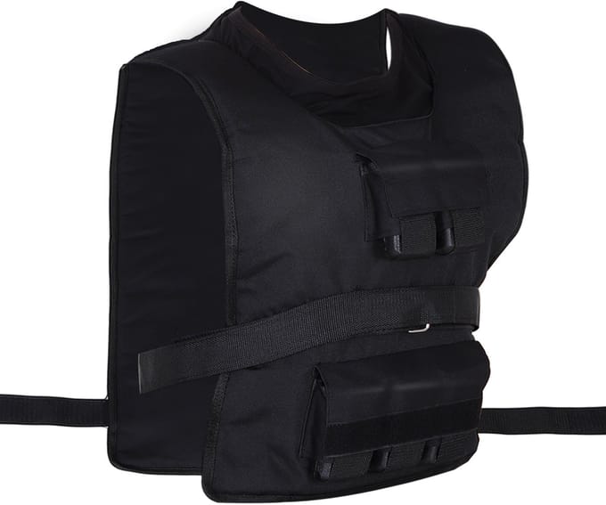20 kg Gewichtsvest verstelbaar - zwart