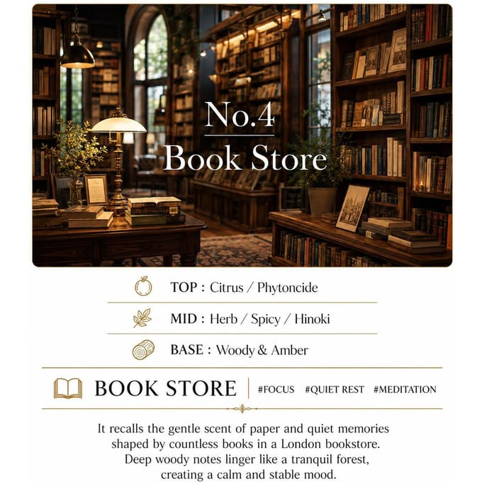 Hetras Diffuseur de Parfum pour Voiture Parfum Longue Durée Diffuseur à Bâtonnets 77ml × 2 No04 Book Store