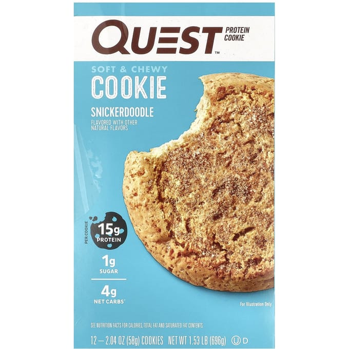 Quest Nutrition, Biscuits Protéinés, Snickerdoodles, 12 Unités, 2,04 oz (58 g) Chaque
