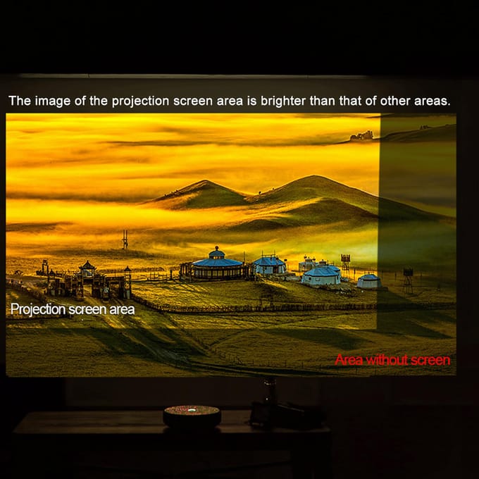 Écran de Projecteur Portable 80 pouces HD 16:9 Écran de Projection Vidéo Sans Cadre Pliable Monté au Mur pour Home Cinéma 60-inch