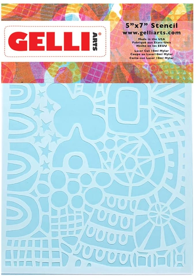 Gelli Arts stencil speelgoed Wonderland 12,7x17,8 cm creatief.