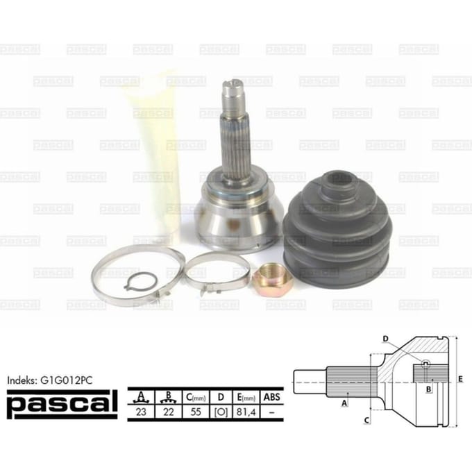Homokineet reparatie set, aandrijfas PASCAL G1G012PC