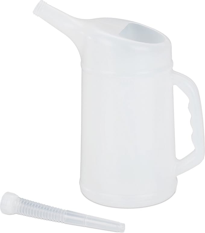 oliekan - 2 liter - flexibele tuit - auto - kunststof - wit