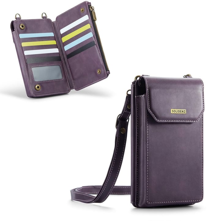 Solidenz Universeel Telefoontasje en portemonnee tot 7.3 inch - Paars