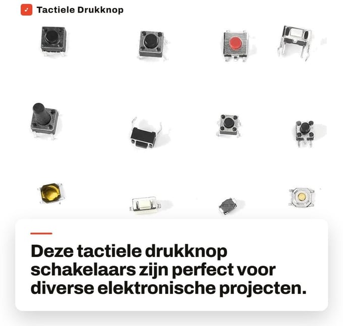 Dailygoods - Tactiele Drukknop Schakelaar Assortiment (125 stuks)