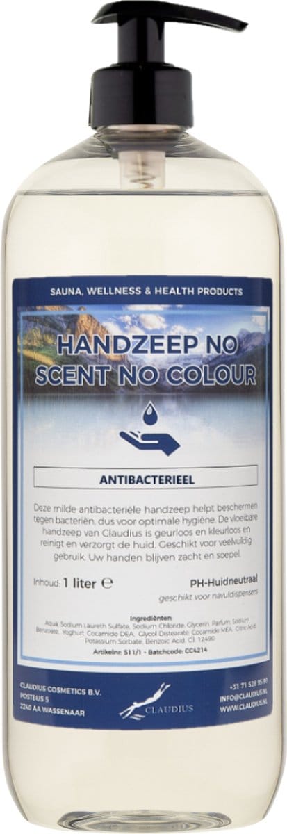 Handzeep No Scent, No Colour 1 liter - met gratis pomp