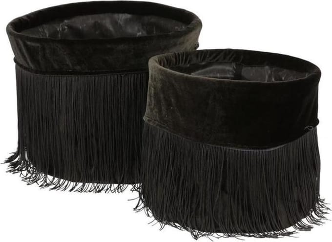 Plantenzak - Romy Pot D.groen Set Van 2 - H26xd30cm