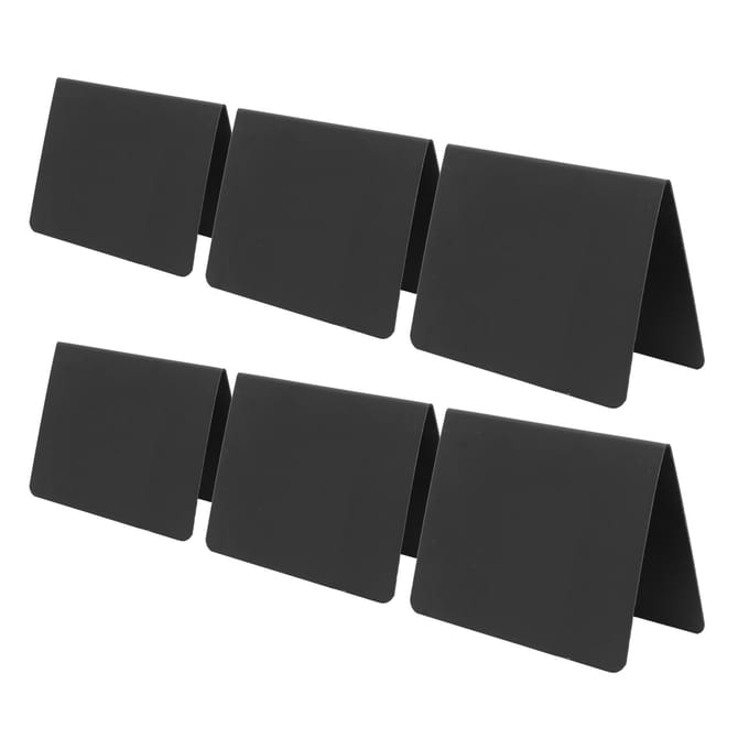 16 stuks V-vormig Mini Schoolbordbordje Uitwisbaar Herbruikbaar voor Eettafelnummers Berichtenborden Feestdecoraties Evenement black