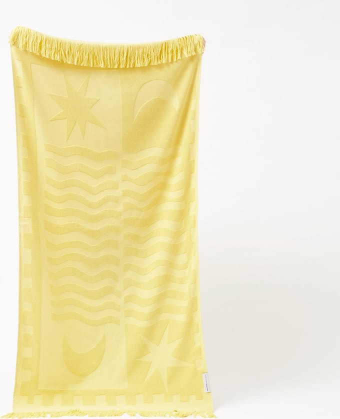 Sunnylife - Beach Strandlaken Luxe 160 x 90cm - Katoen - Geel