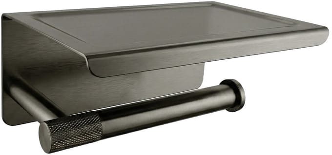 Rea - Toiletrolhouder Met Planchet 6613 Modern Titan - 11,5 x 19 x 8 cm