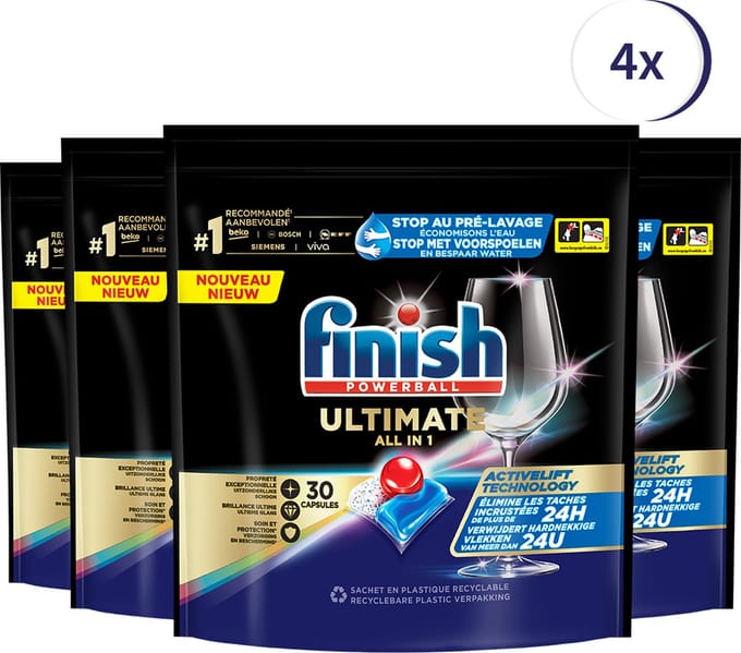 Finish Ultimate Regular Vaatwastabletten - 30 Stuks x4