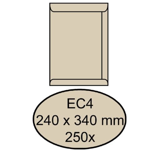 Envelop Quantore akte EC4 240x340mm cremekraft 250 stuks