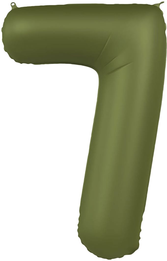 Folieballon Cijfer 7 - Olive Green - Ultra Matt - 86 cm