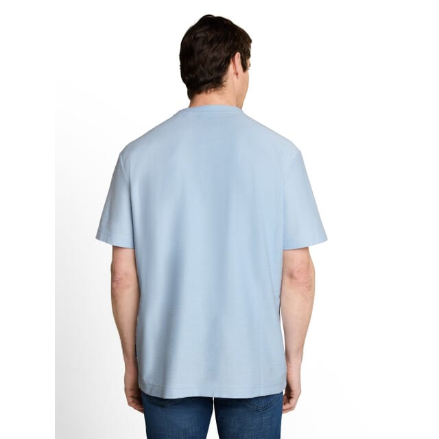 Tom Tailor - T-shirt met ottoman-structuur - Maat L - light blue grey