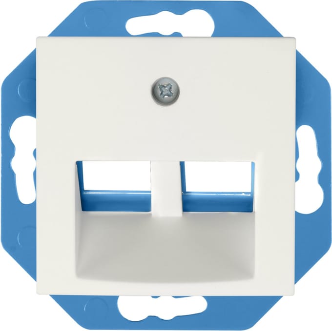 ION industries E1 utp aansluitdoos 2-voudig 30° met centraalplaat alpin wit mat (13.302.115)
