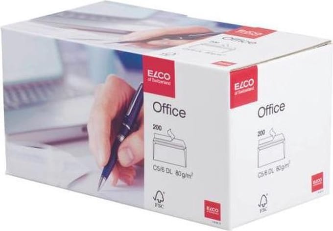 Elco envelop Office FSC C5/6 80 gram wit 200 stuks
