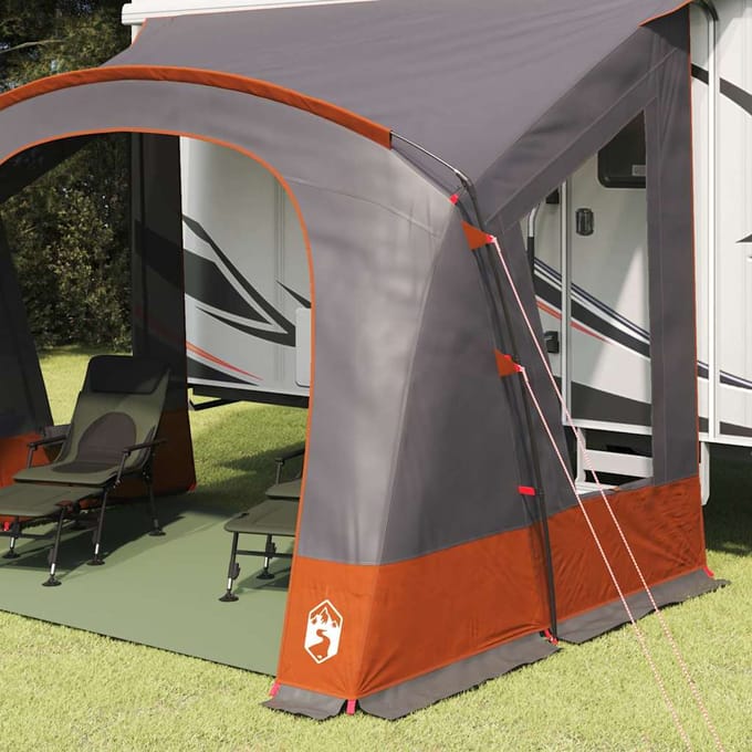 vidaXL Caravan Tent 3-Persoon 3-persoons Grijs en Oranje