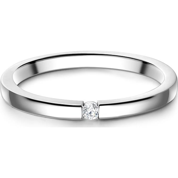 Gems München Dames Dames ring 925 sterling zilver zirconia 48 Zilver 32021138