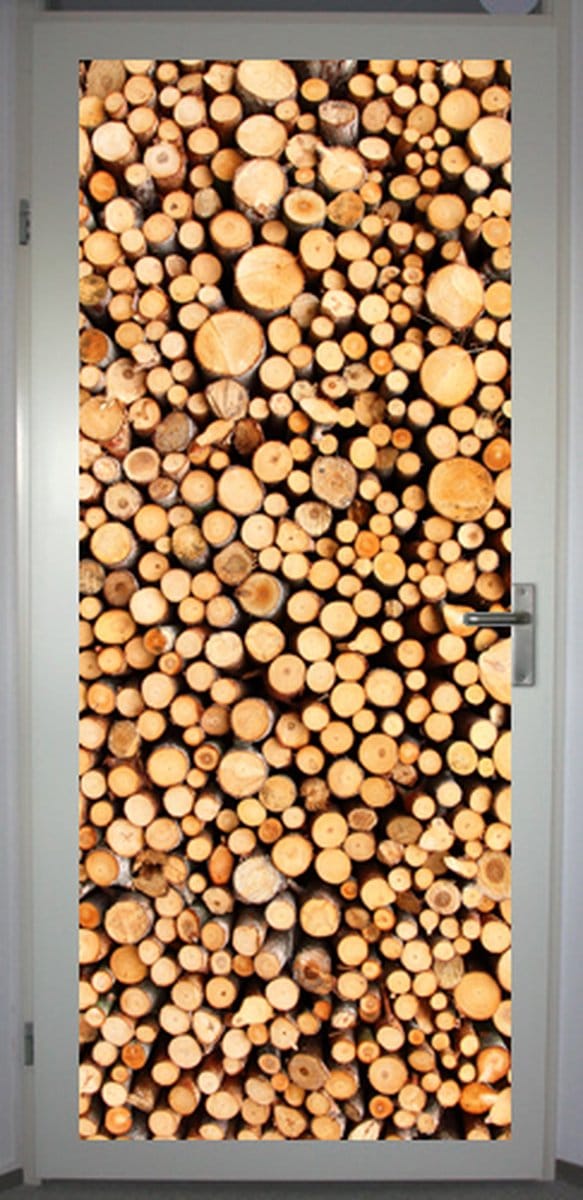 Deurposter 'Hout 1' - deursticker 75x195 cm