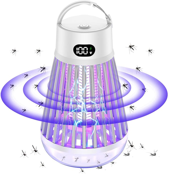 Insectenverdelger - UV Muggenlamp - Muggen Lamp Elektrisch - Mosquito Camping Lamp - wit