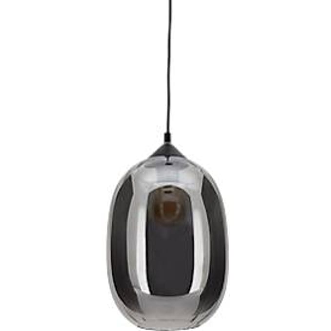Strada plafondlamp, glas, spiegelgrijs, B 200 x D 200 x H 400 mm, E27, meet by Paperflow