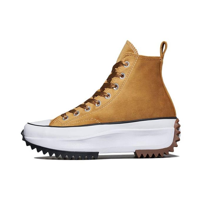 Converse Run Star Hike Chaussures Toile Montantes Décontractées Polyvalentes Baskets Unisexe Jaune Gingembre 172505C 43 brown