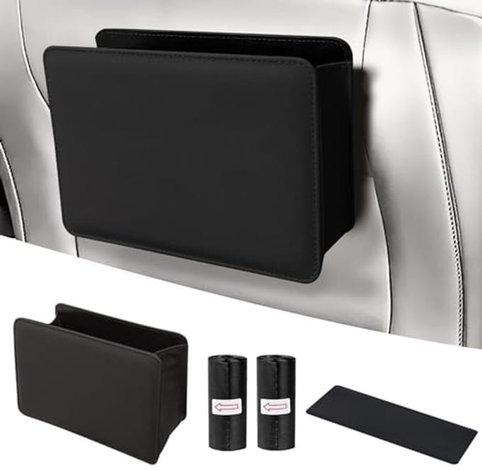 Ultiluxe® Auto Prullenbak - Mini Afvalbak - Auto Organizer - Opvouwbaar - Met 100 Afvalzakjes - Waterdicht - Zwart
