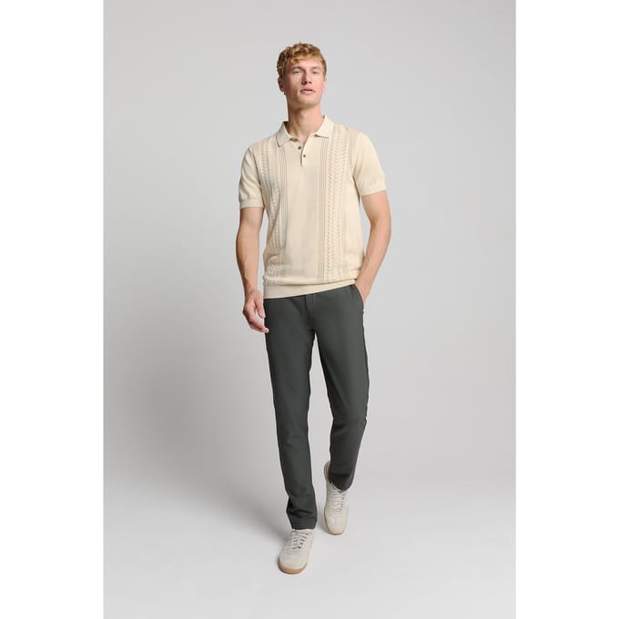 No Excess Pullover Short Sleeve Polo Solid Placed Jacquard Sand Größe: XXL | Poloshirts Outlet | Herren | Braun