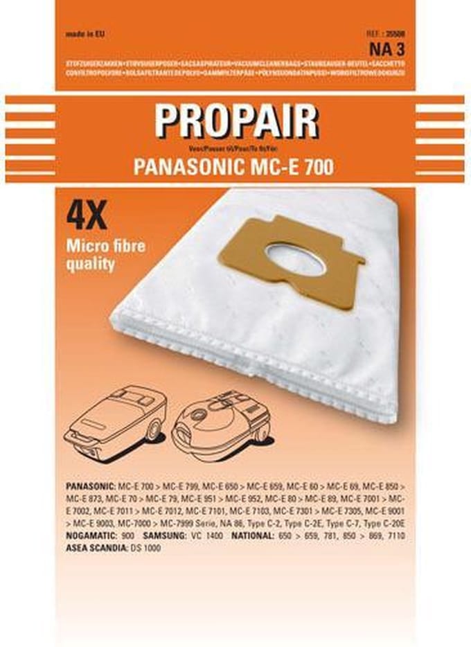 Stofzuigerzak Panasonic mce700 pak a 4st