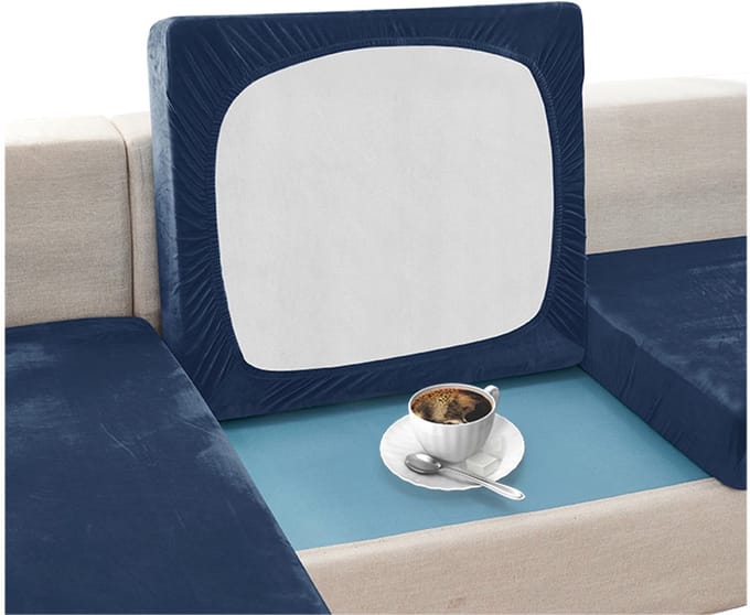 Meble odNowa - Velours Bank Overtrek - 100-125cm - Blauw