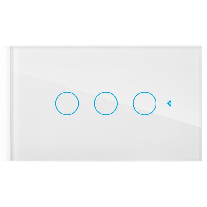 WiFi Touchscreen Schakelaar Enkele Cirkel voor Alexa voor Google 3?Weg AC  (Wit ) wit