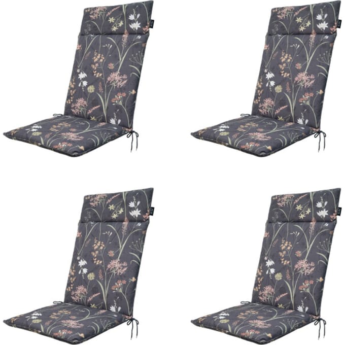Madison tuinstoelkussen hoge rug donna grey canvas eco+ ca. 120x50 cm set