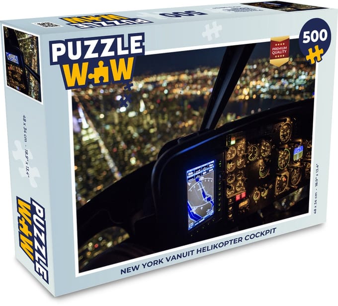 Puzzel New York vanuit helikopter cockpit - Legpuzzel - Puzzel 500 stukjes