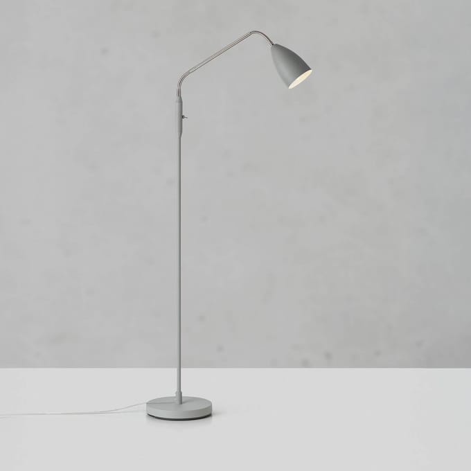 Markslöjd LED vloerlamp Patro, grijs, metaal, dimbaar