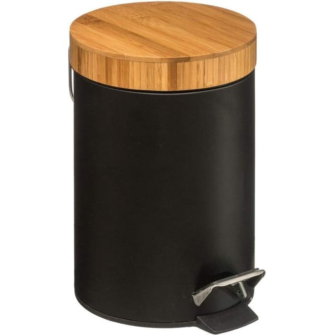 Eazy Living Afvalemmer Claudien 3L Bamboe-Zwart