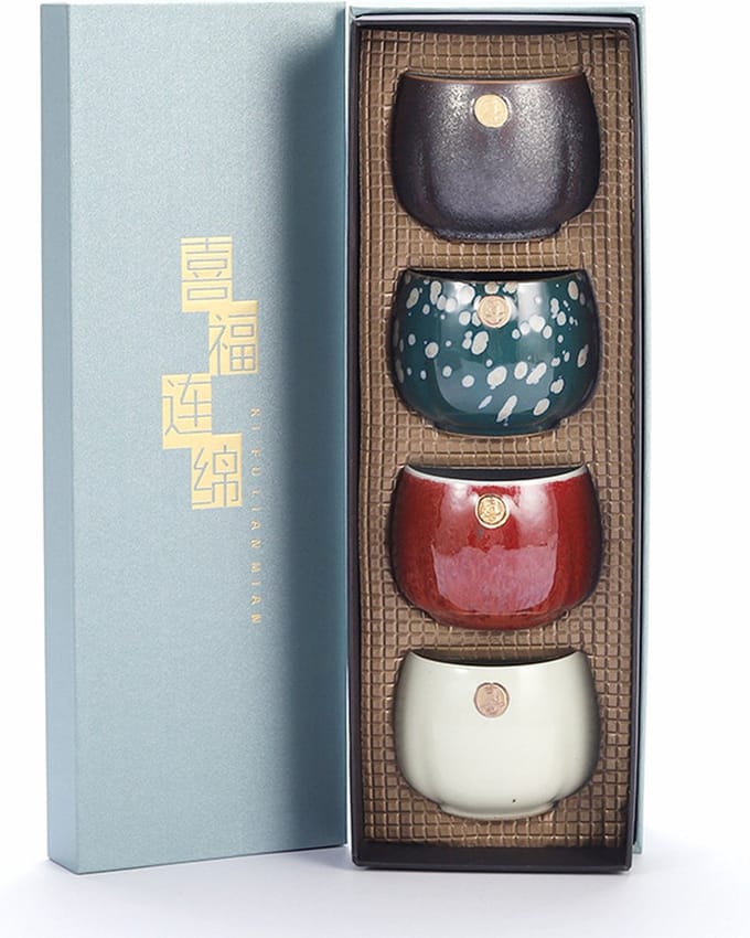 Handmade Ceramic Teacup Set - incl Gift box