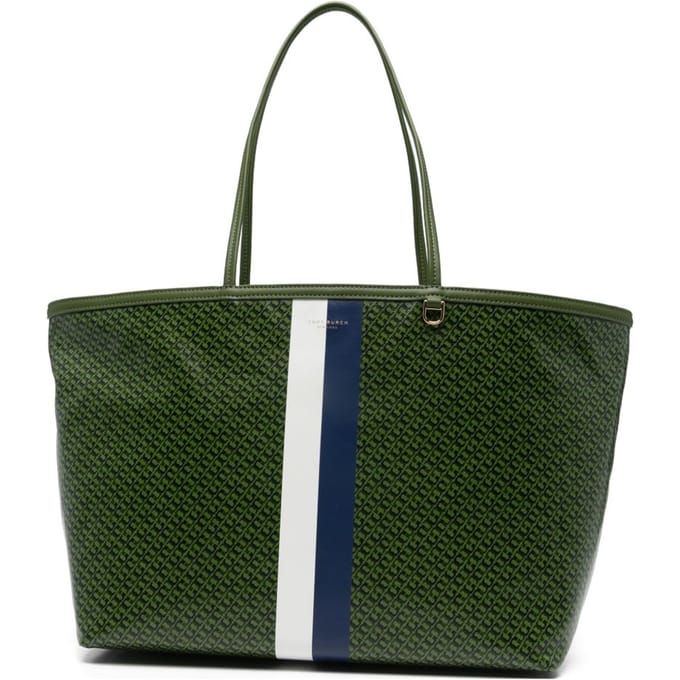 Tory Burch groene vrouw racer tote zak